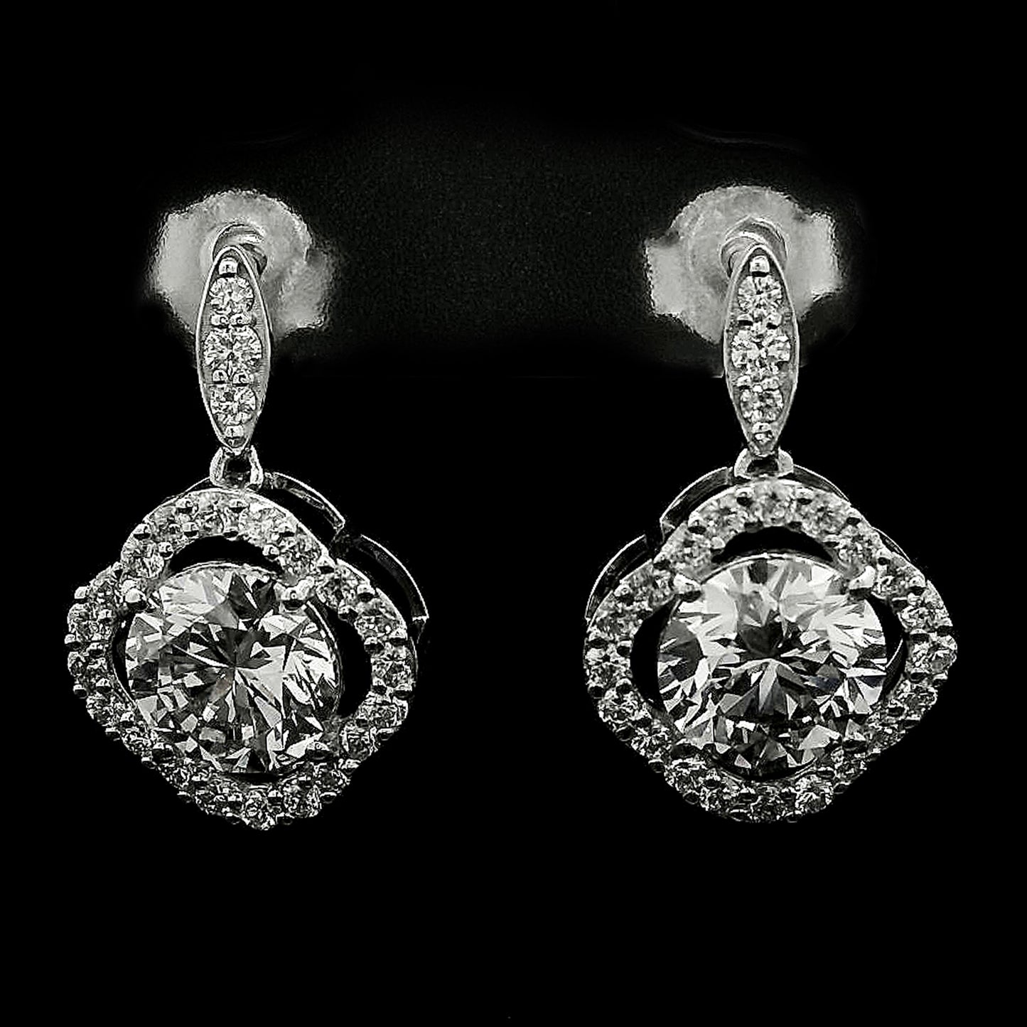 3.58 Carats Lab Grown Diamond 14K Gold Earrings