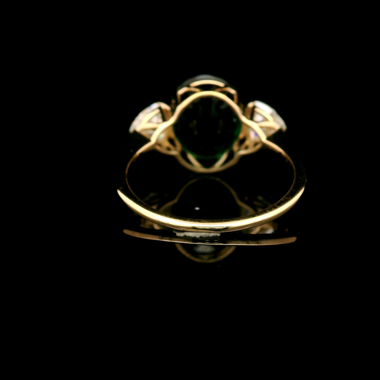 4.07 Ct Oval Mixed Cut Lab Grown Emerald 14K Gold Ring