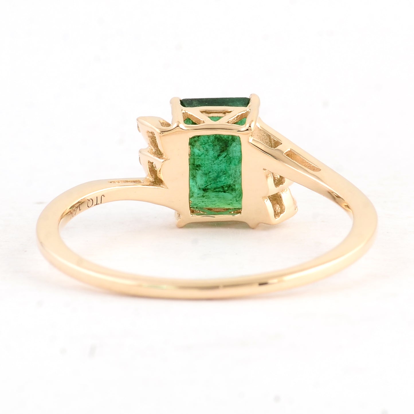 1.18 Ct Octagon Emerald 14K Gold Ring