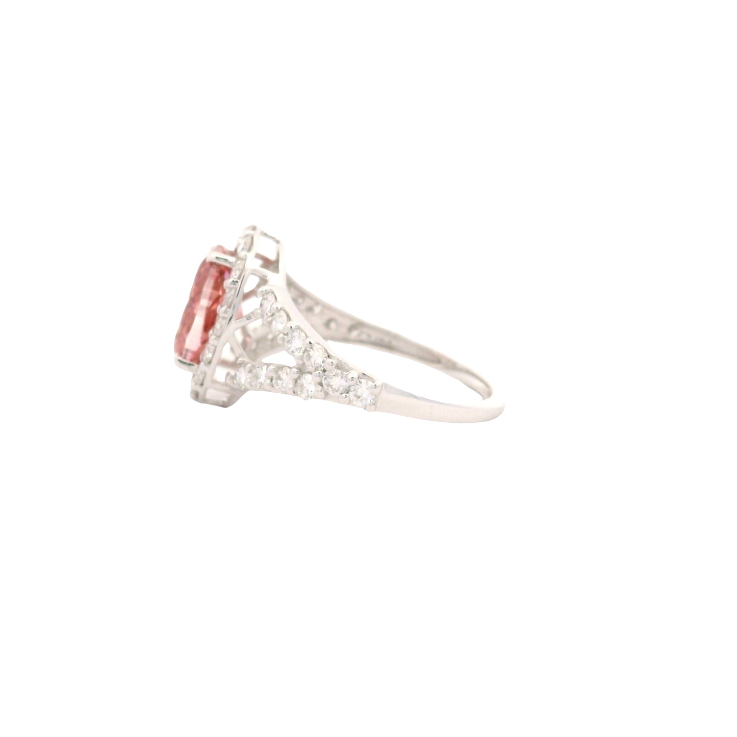 2.92 Carats Pink Lab Grown Diamond 14K Gold Ring