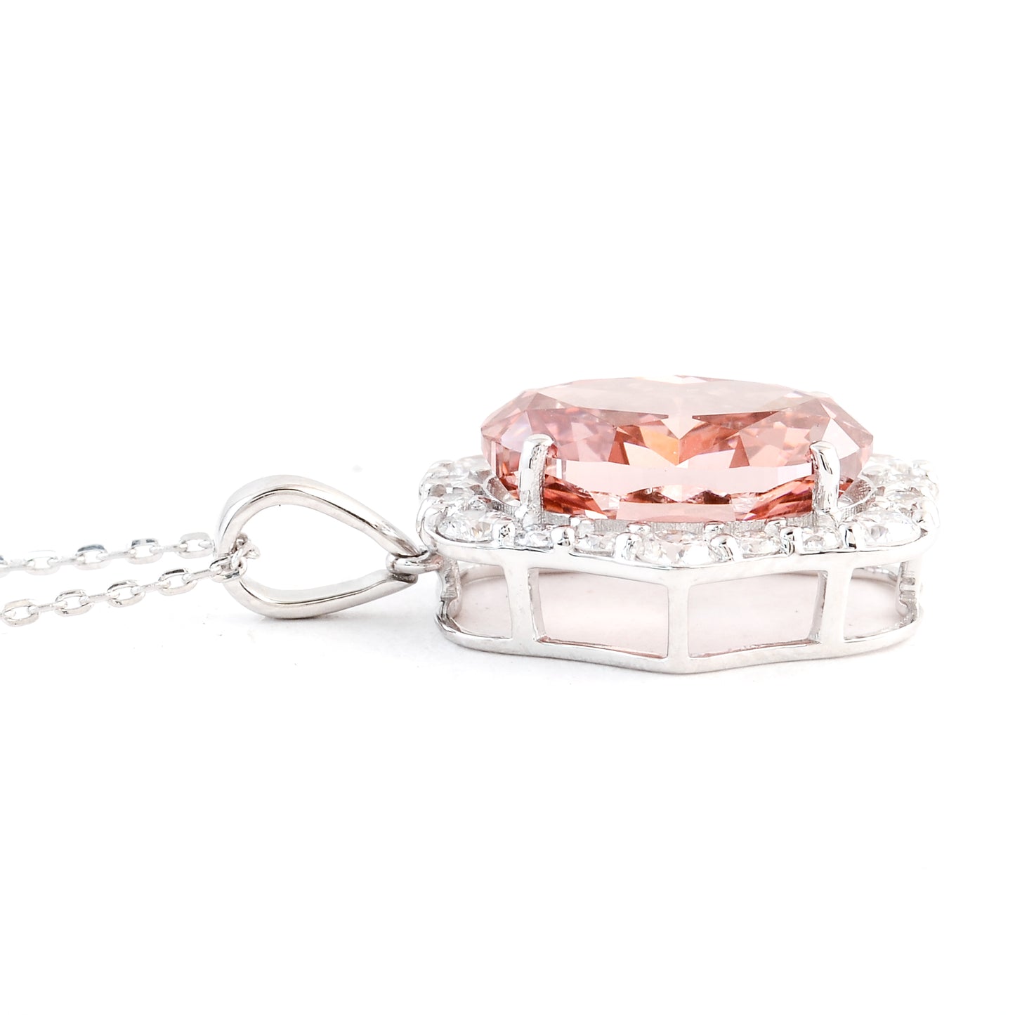 5.18 Carats Pink Lab Grown Diamond 14K Gold Pendant