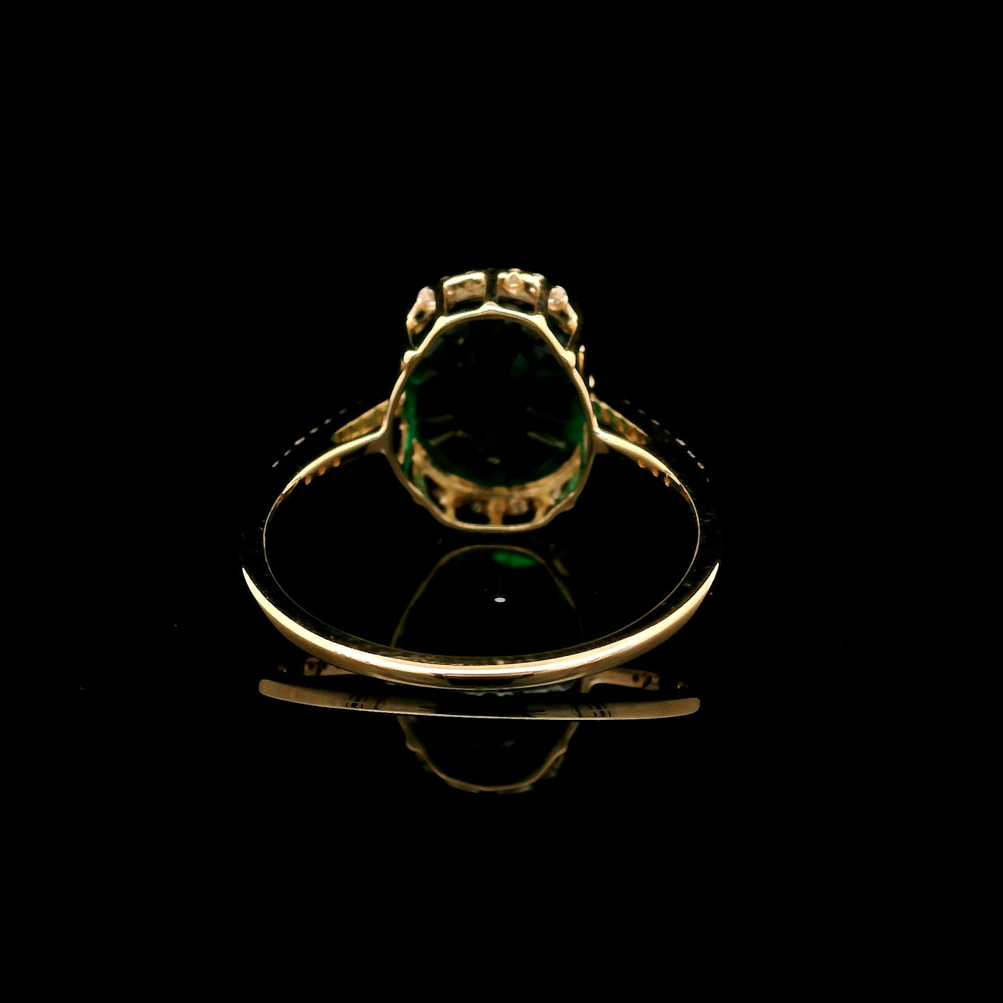 3.33 Ct Oval Mixed Cut Lab Grown Emerald 14K Gold Ring