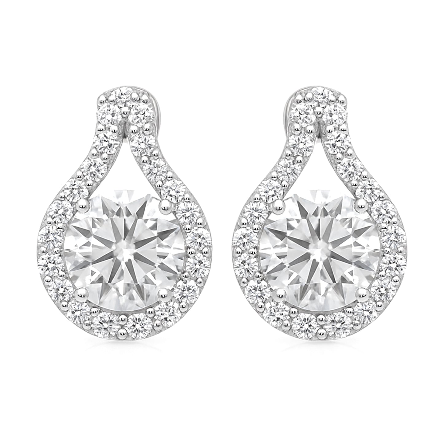 4.16 Carats Lab Grown Diamond 14K Gold Earrings