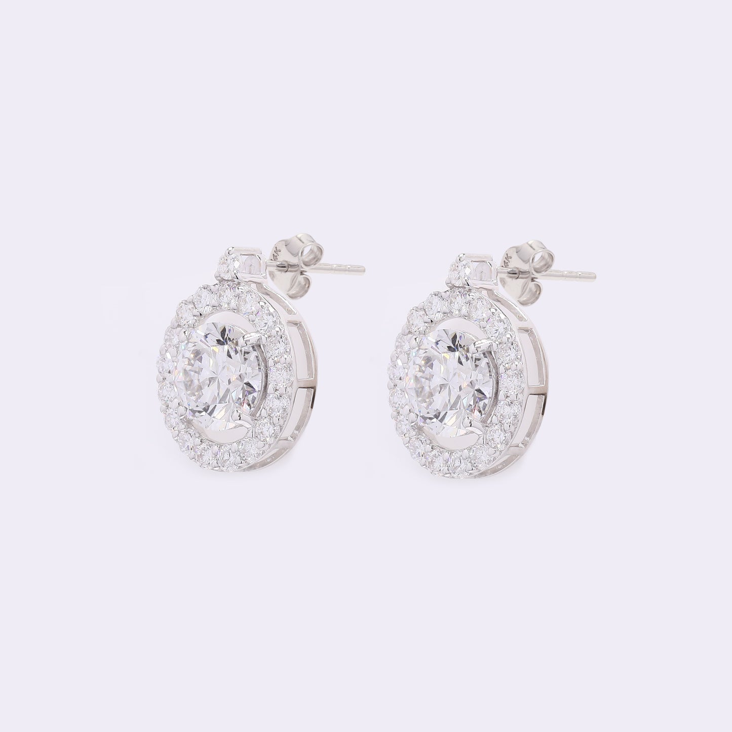 3.97 Carats Lab Grown Diamond 14K Gold Earrings