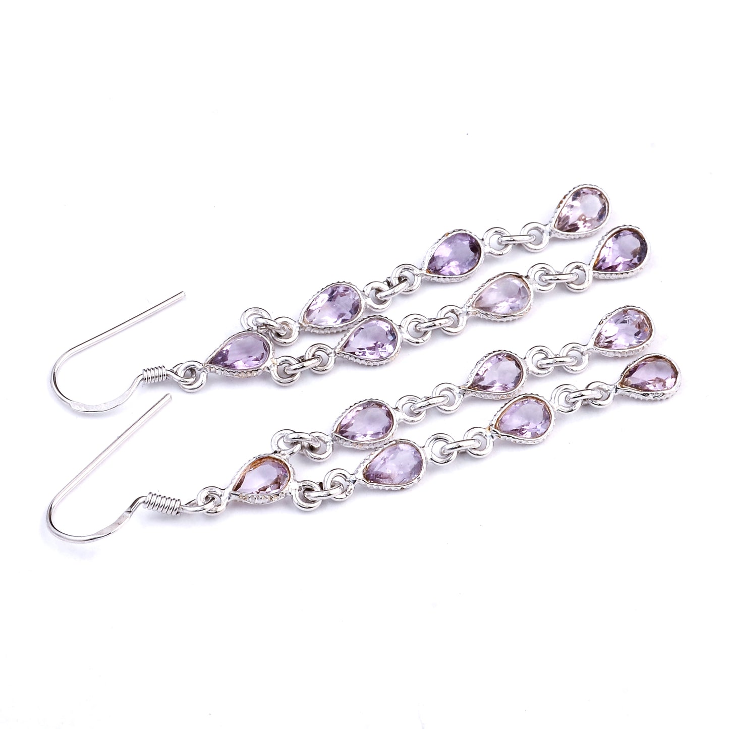 10.25 Ct Amethyst 925 Sterling Silver Earrings