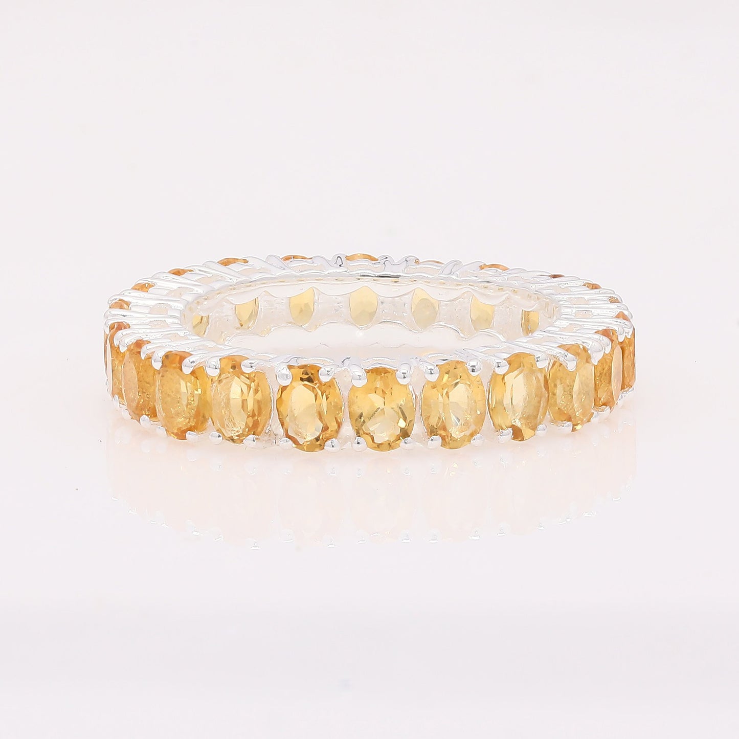 3.25 Ct Oval Citrine 925 Silver Ring