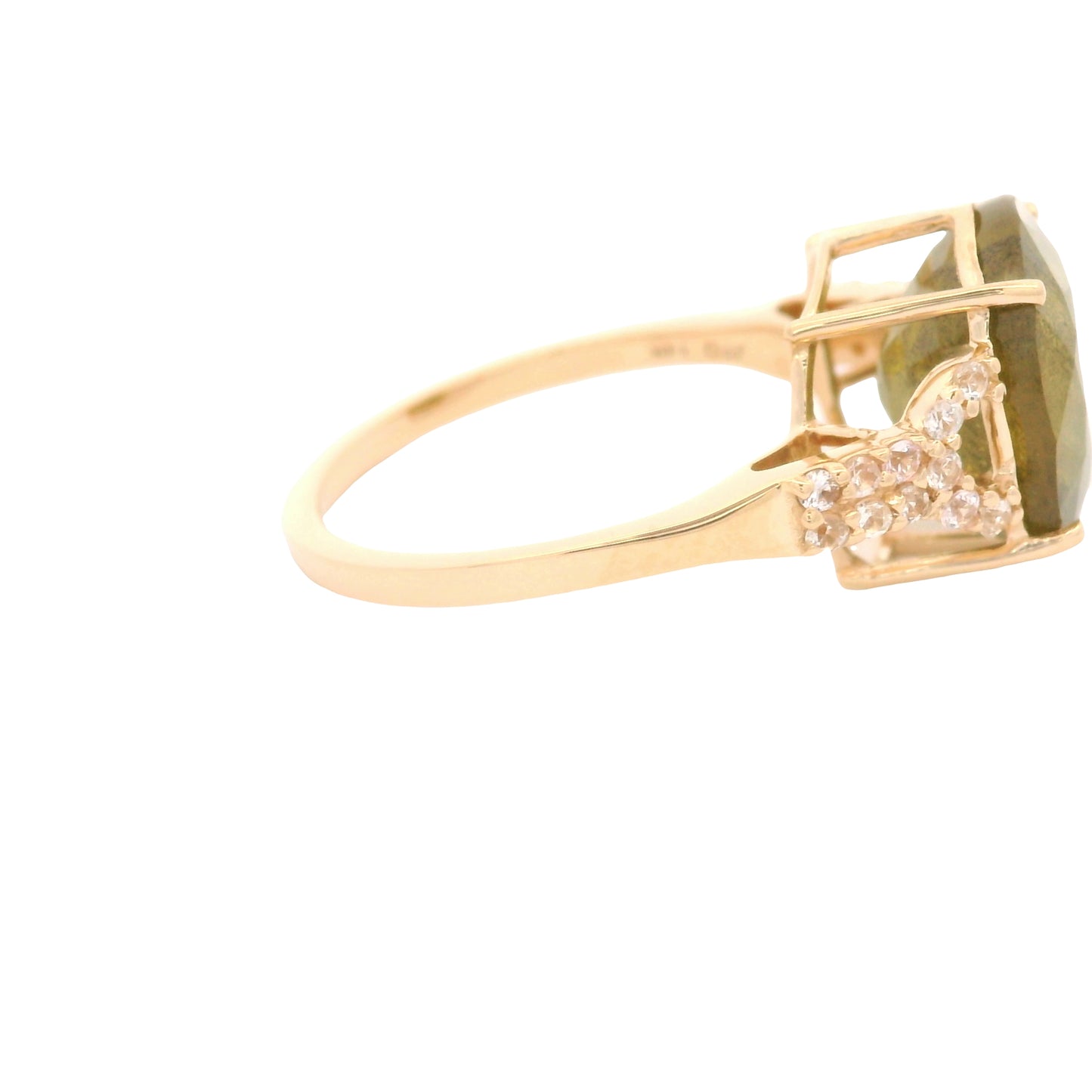 6.87 Ct Oval Fancy Sapphire 14K Gold Ring