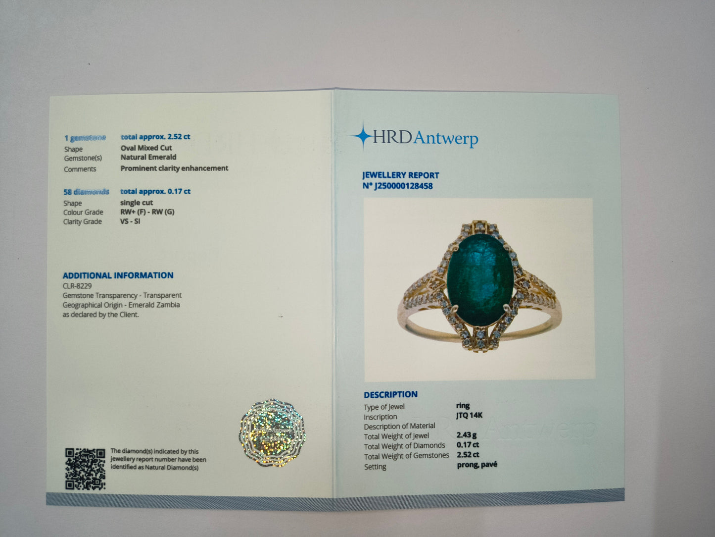 2.69 Ct Oval Natural Emerald 14K Gold Ring