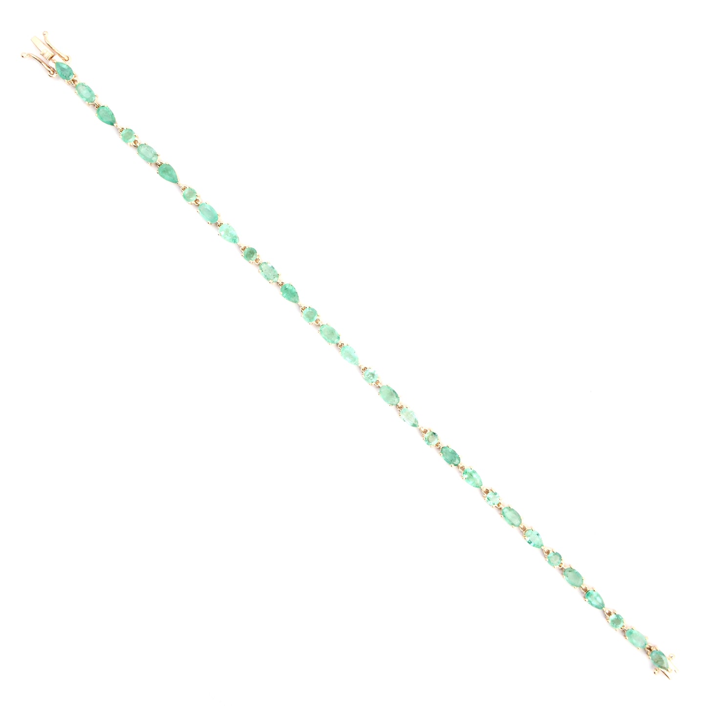 5.35 Ct Oval Emerald 14K Gold Bracelet