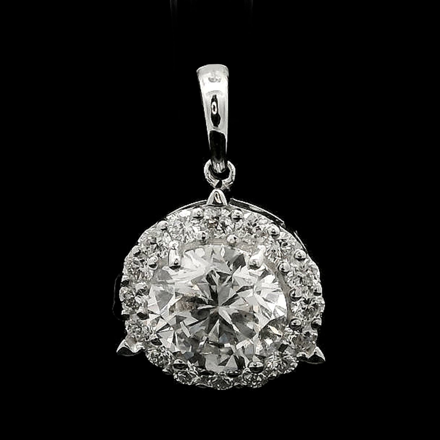 2.37 Carats Lab Grown Diamond 14K Gold Pendant