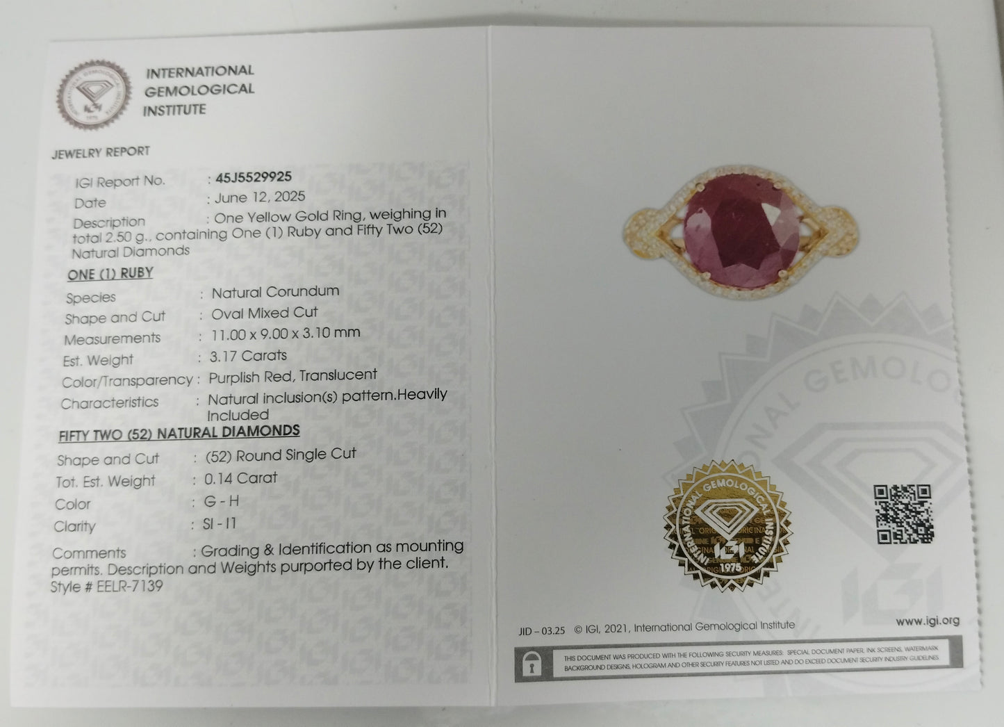 3.31 Ct Oval Mixed Cut Natural Corundum Ruby 14K Gold Ring