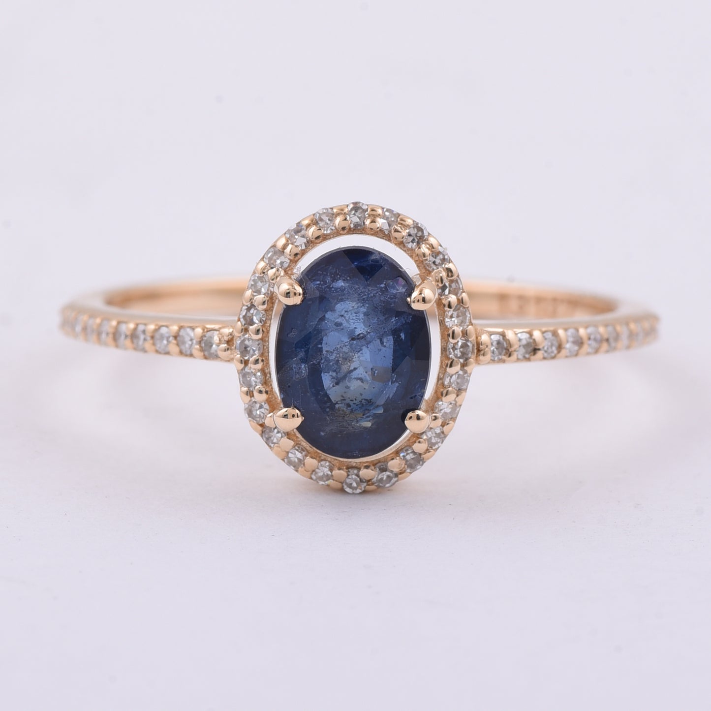 1.41 Ct Oval Natural Sapphire 14K Gold Ring