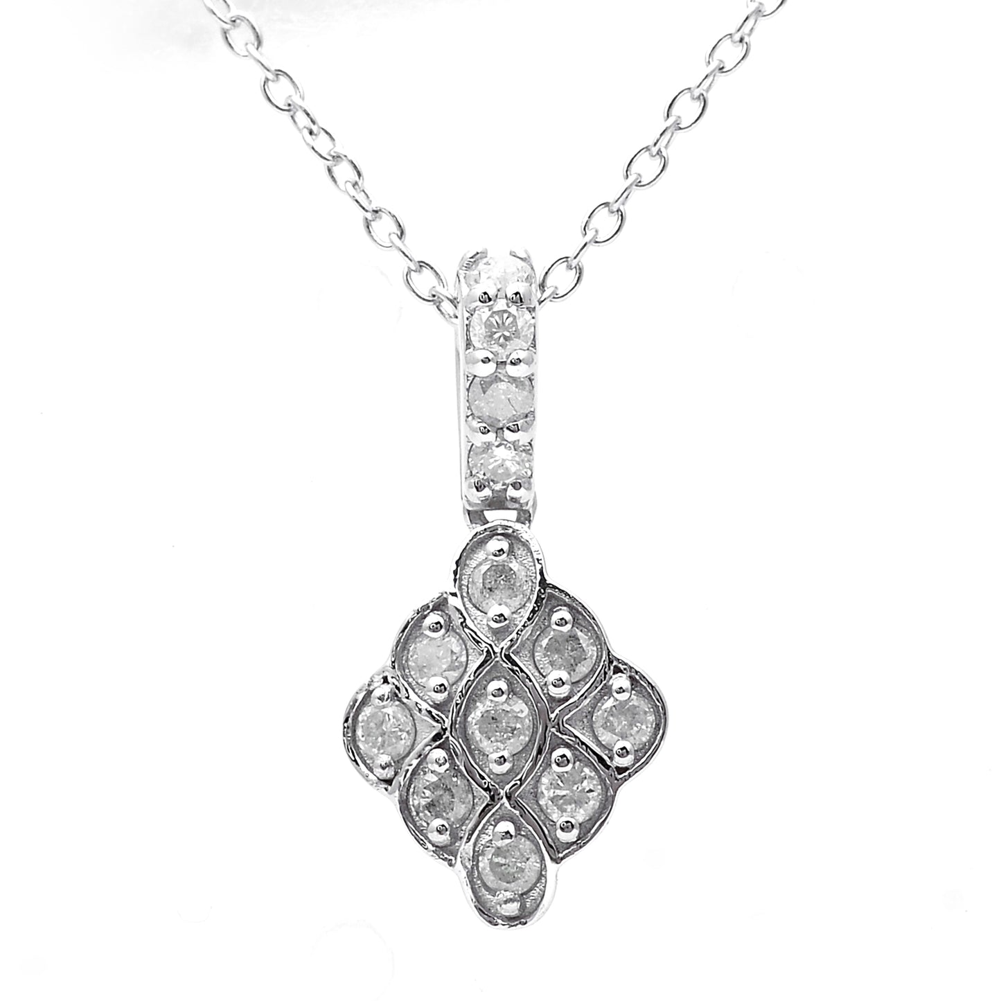 0.31 Ct Round Diamond 925 Sterling Silver Pendant