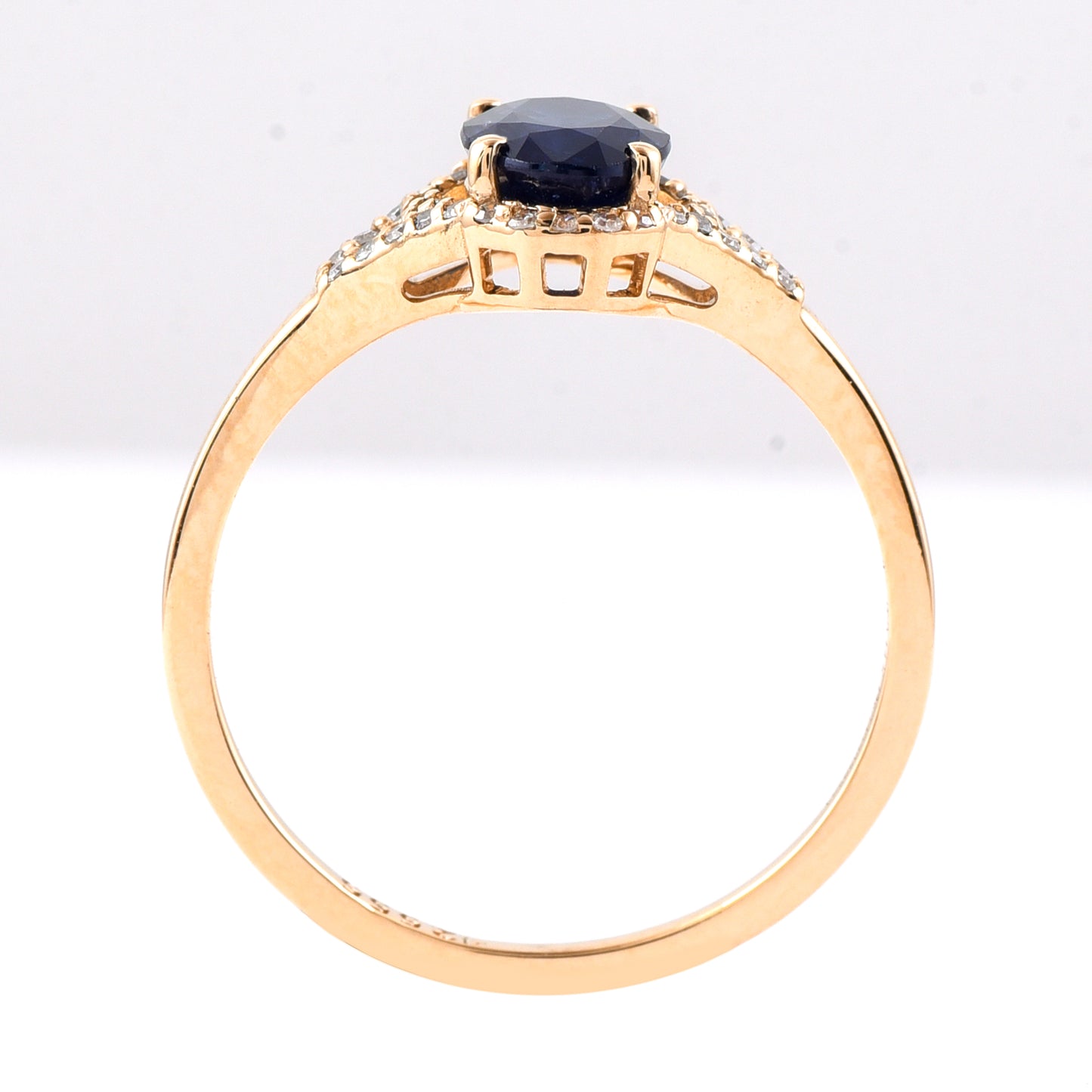 1.35 Ct Oval Mixed Cut Natural Sapphire 14K Gold Ring