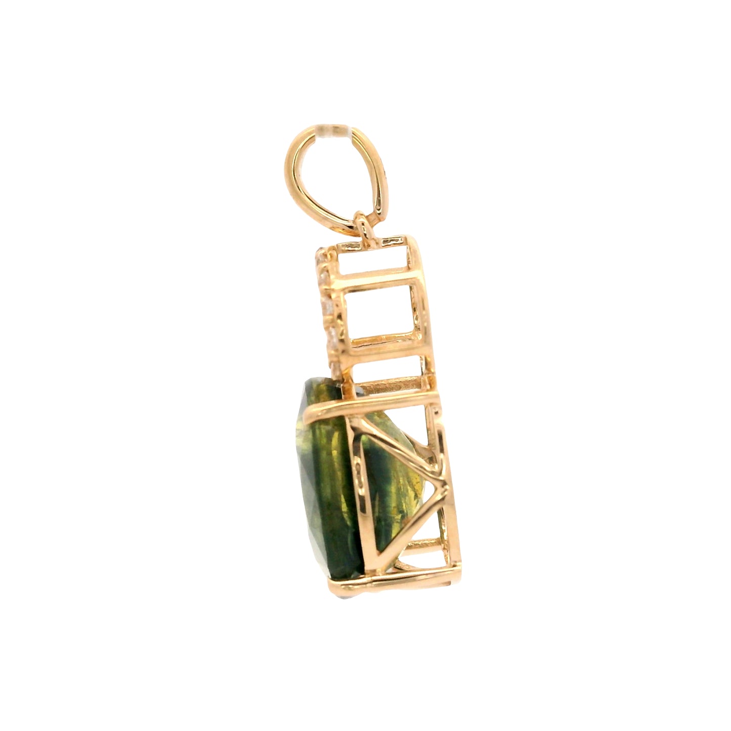 5.88 Ct Oval Fancy Sapphire 14K Gold Pendant