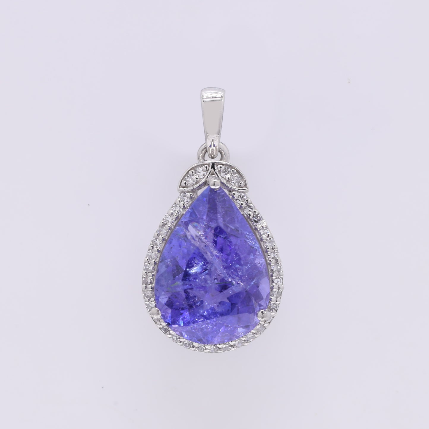4.28 Ct Pear Mixed Cut Natural Tanzanite 950 Platinum Pendant