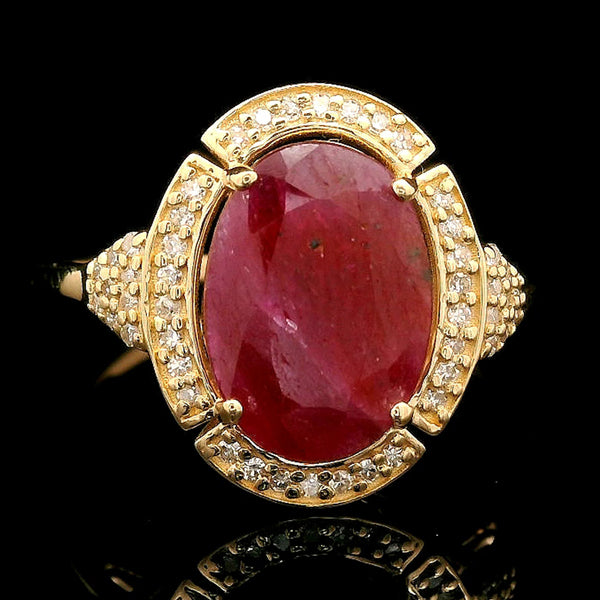 2.31 Ct Oval Ruby 14K Gold Ring