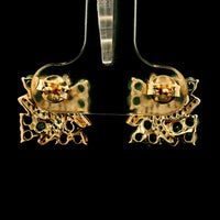 1.49 Ct Round Emerald 14K Gold Earrings