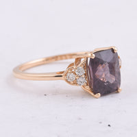 2.81 Ct Cushion Natural Spinel 14K Gold Ring