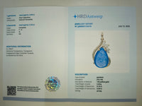 6.16 Ct Pear Cabochon Natural Tanzanite 14K Gold Pendant