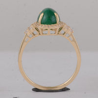 3.06 Ct Oval Emerald 9K Gold Ring