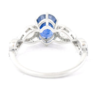 2.14 Ct Oval Mixed Cut Natural Sapphire 950 Platinum Ring