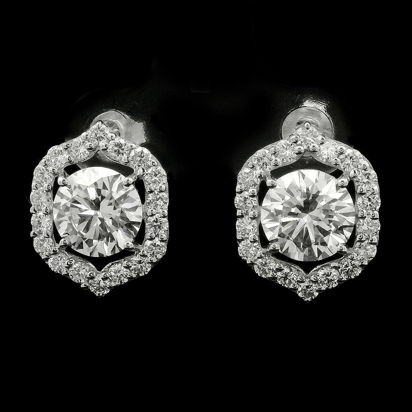4.05 Carats Lab Grown Diamond 14K Gold Earrings