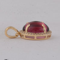 3.33 Ct Oval Tourmaline 9K Gold Pendant