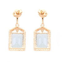 4.81 Ct Octagon Step Cut Natural Aquamarine 14K Gold Earrings