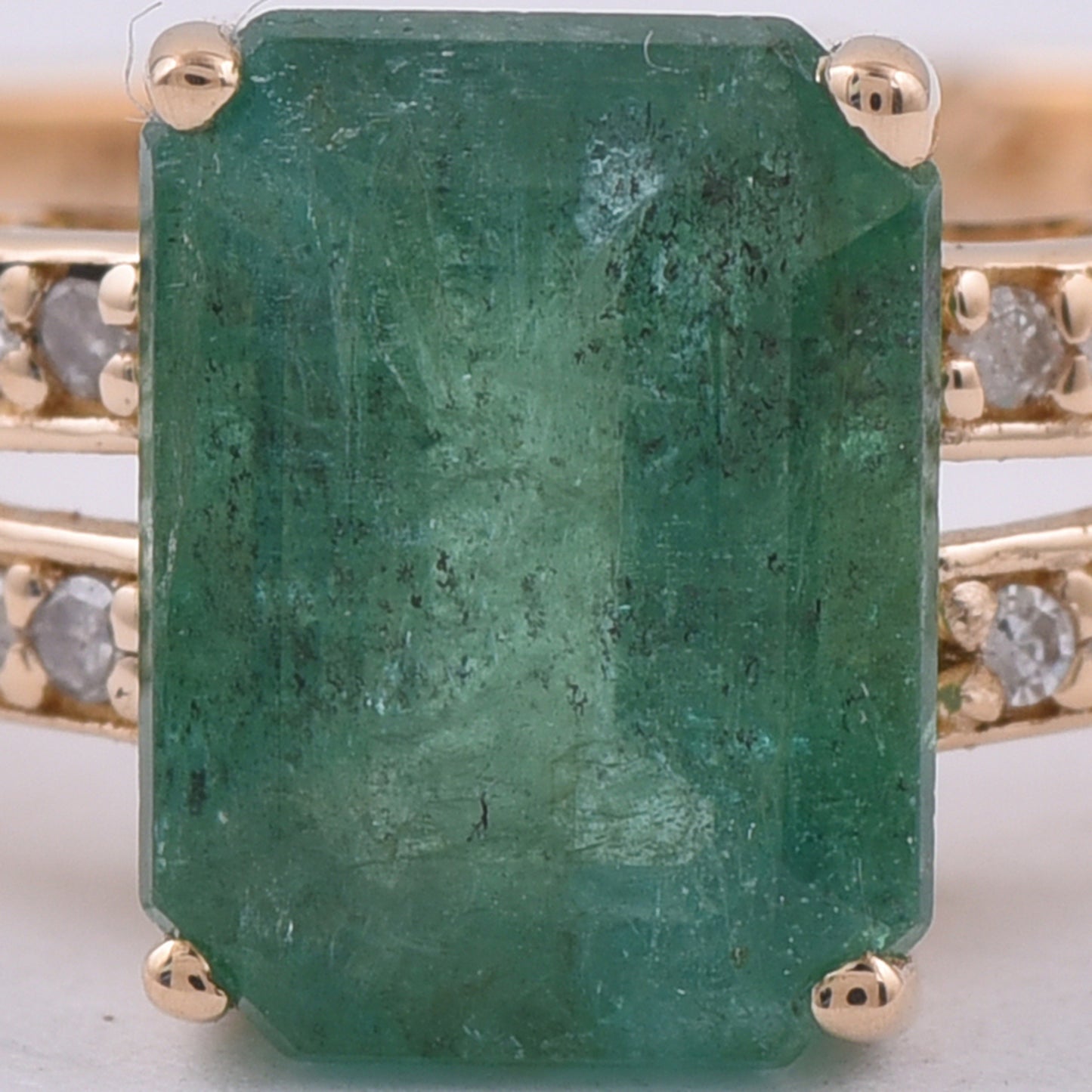 1.86 Ct Octagon Step Cut Natural Emerald 14K Gold Ring