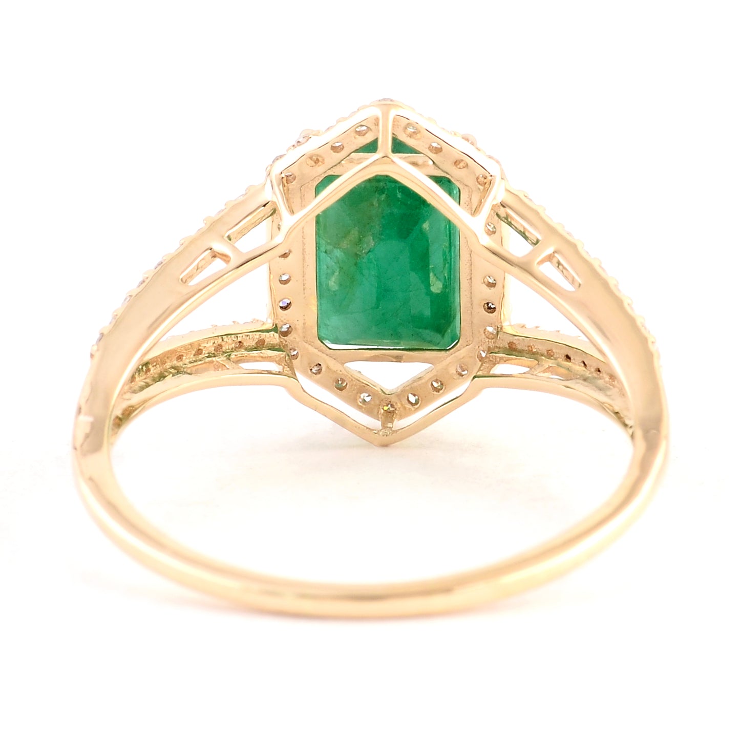 1.92 Ct Emerald Cut Natural Beryl Emerald 14K Gold Ring