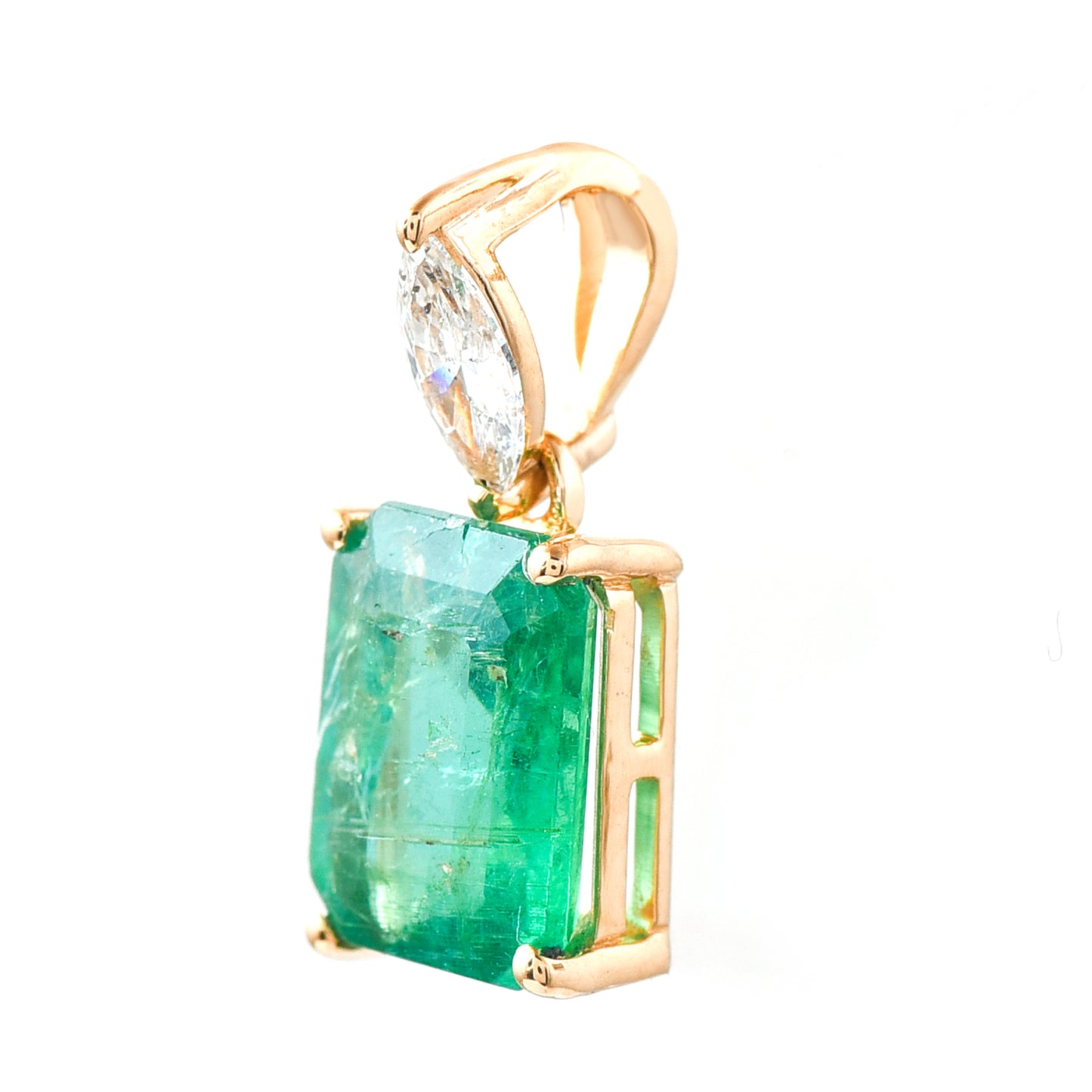 1.36 Ct Octagon Emerald 14K Gold Pendant
