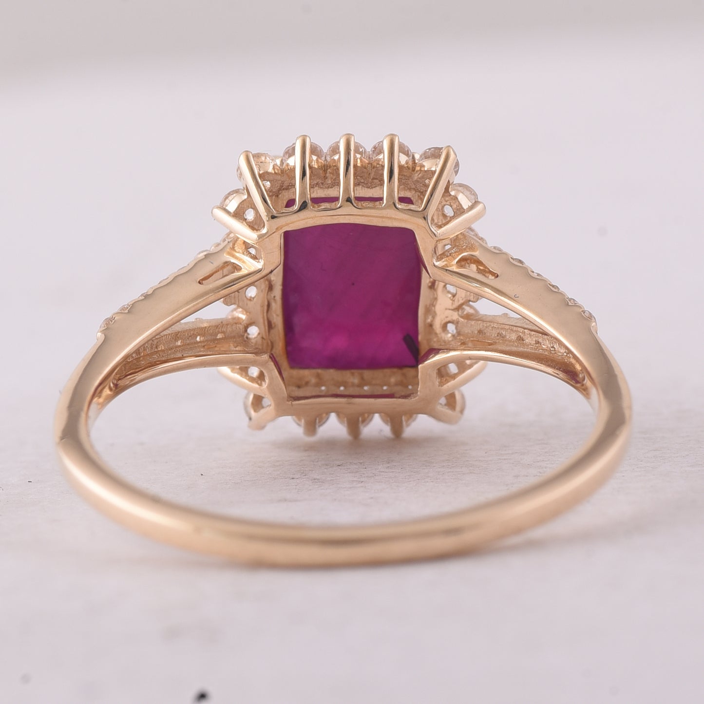 3.10 Ct Octagon Ruby 9K Gold Ring
