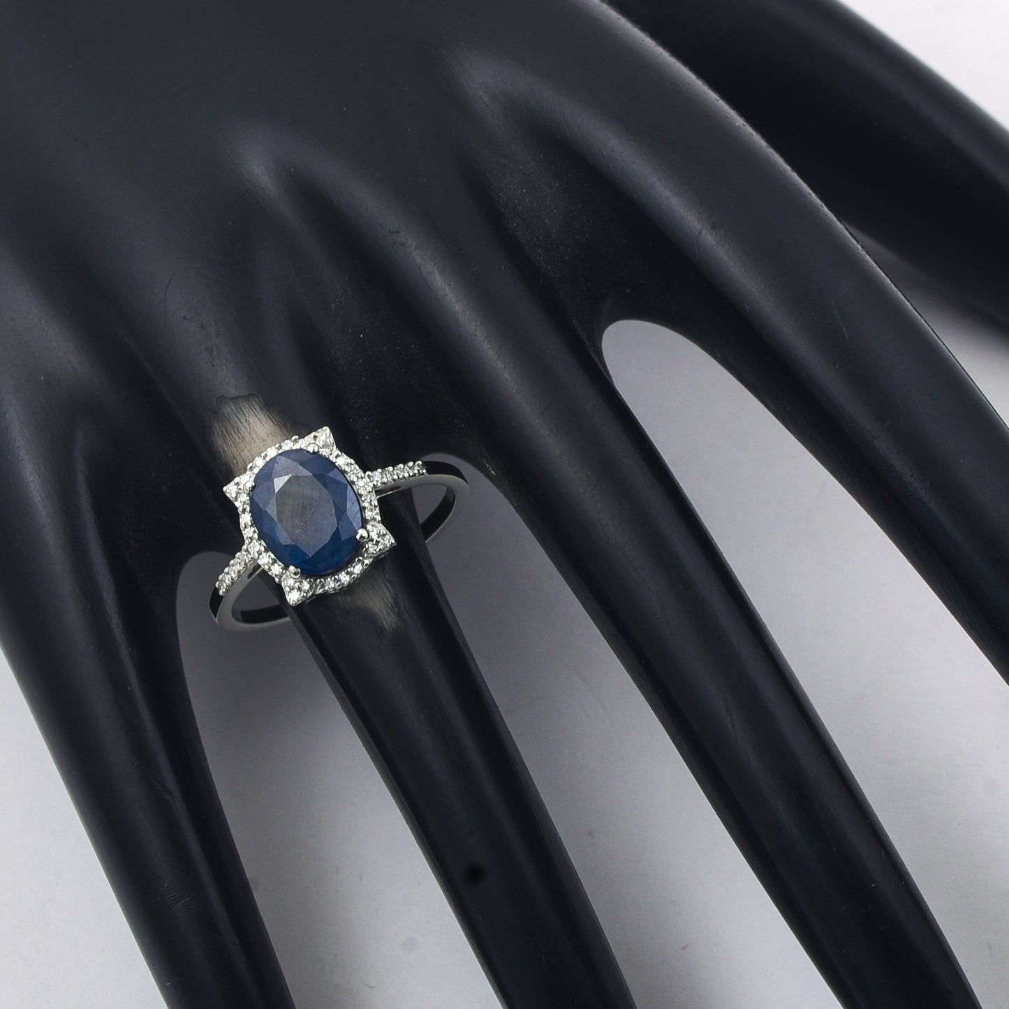 2.14 Ct Oval Mixed Cut Natural Sapphire 950 Platinum Ring