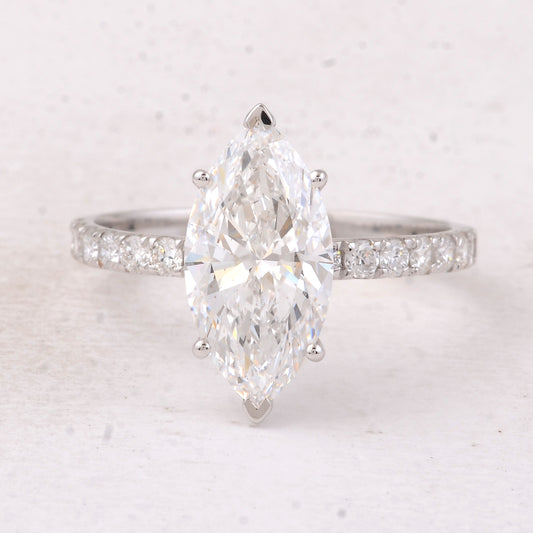 2.87 Carats Lab Grown Diamond 14K Gold Ring