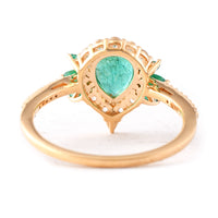 1.41 Ct Pear Mixed Cut, Marquise Mixed Cut Natural Emerald 14K Gold Ring