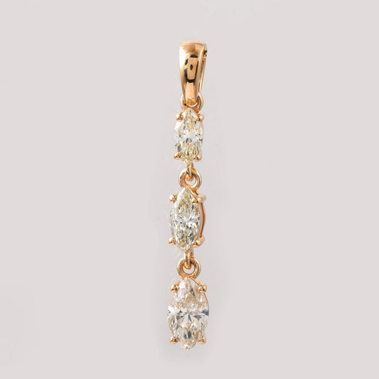 0.74 Ct Marquise Diamond 14K Gold Pendant