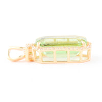 5.20 Ct Octagon Natural Eridot 14K Gold Pendant