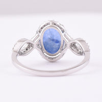 2.42 Ct Oval Mixed Cut Natural Sapphire 950 Platinum Ring