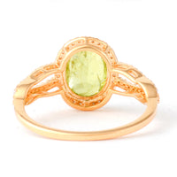 2.38 Ct Oval Mixed Cut Natural Green Sapphire 14K Gold Ring