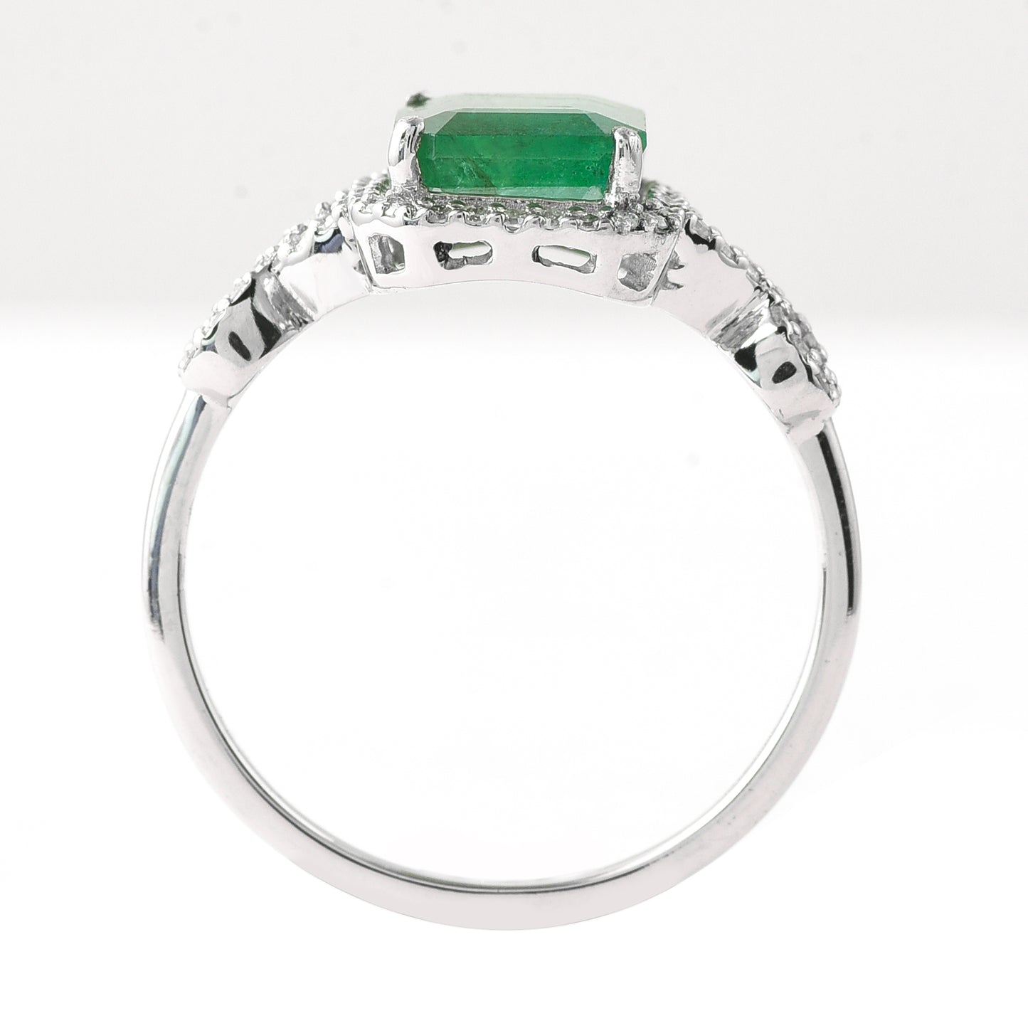 1.87 Ct Octagon Mixed Cut Natural Emerald 950 Platinum Ring