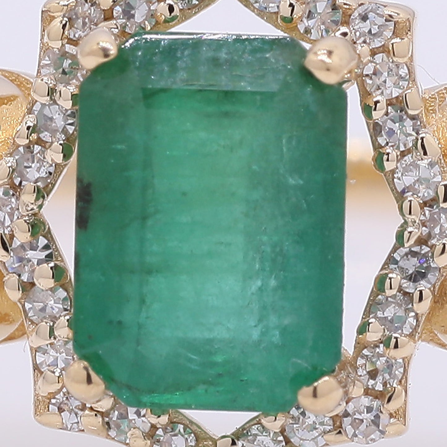 1.27 Ct Octagon Step Cut Natural Emerald 14K Gold Ring