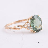 2.35 Ct Cushion Natural Apatite 14K Gold Ring
