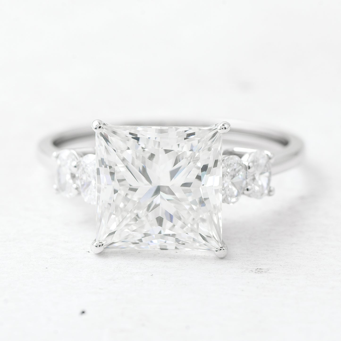 4.56 Ct Square Lab Grown Diamond 14K Gold Ring