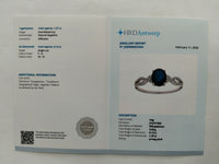 1.50 Ct Oval Mixed Cut Natural Sapphire 950 Platinum Ring