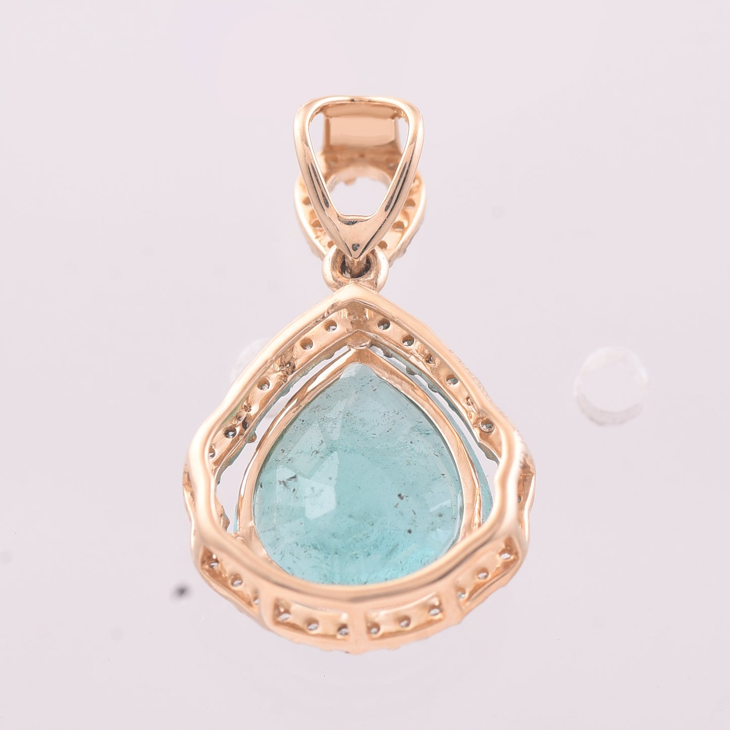 2.76 Ct Pear Mixed Cut Natural Emerald 14K Gold Pendant