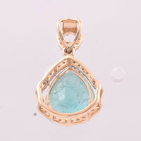2.76 Ct Pear Mixed Cut Natural Emerald 14K Gold Pendant