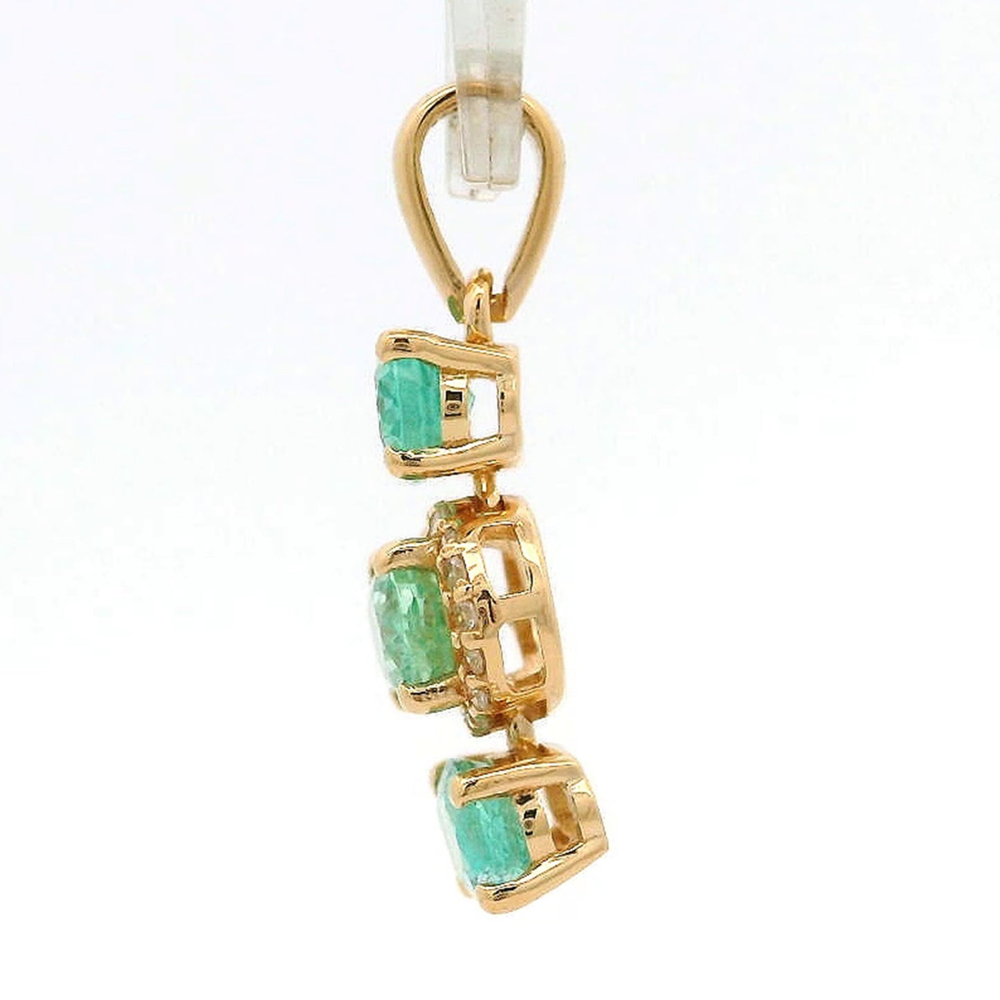 1.27 Ct Oval Emerald 14K Gold Pendant
