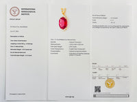 5.05 Ct Oval Ruby 18K Gold Pendant