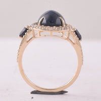 6.30 Ct Oval Sapphire 9K Gold Ring